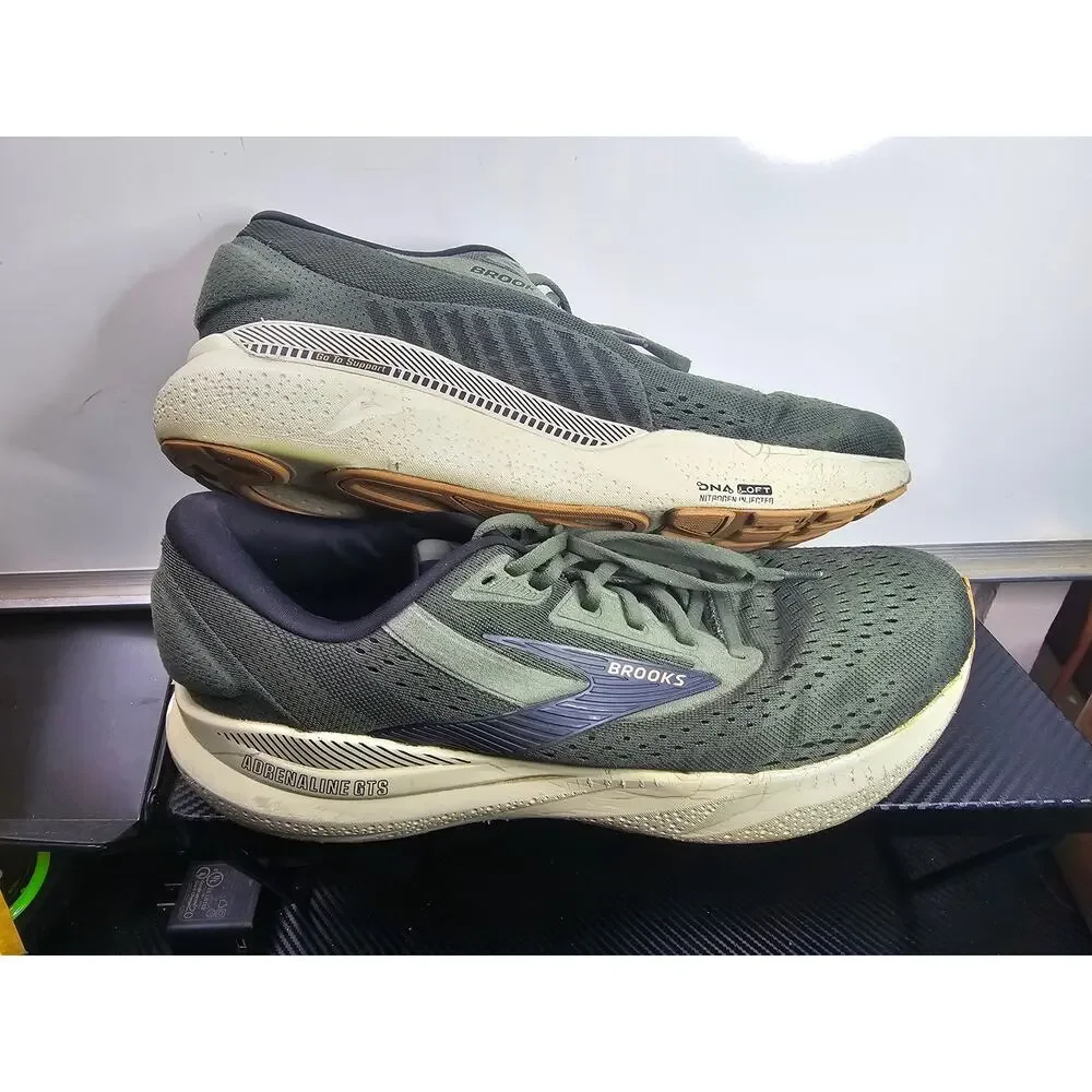 Brooks Adrenaline GTS 24 DNA LOFT Thyme/Black/Pelican 1104371D302 Mens Size 14